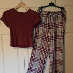 Maroon Crop Top